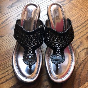 Carlos Santana  black wedges